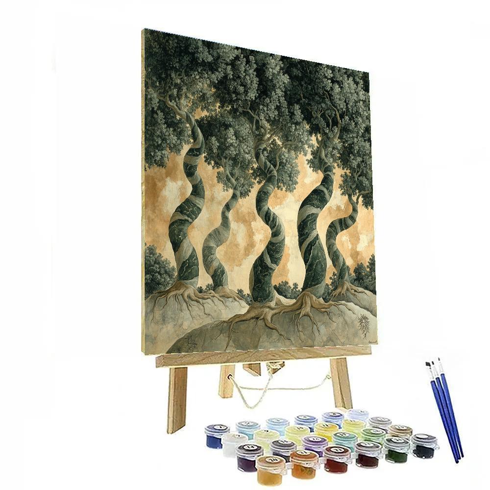 Michelangelo Inspired Celestial Grove Paint by numbers art