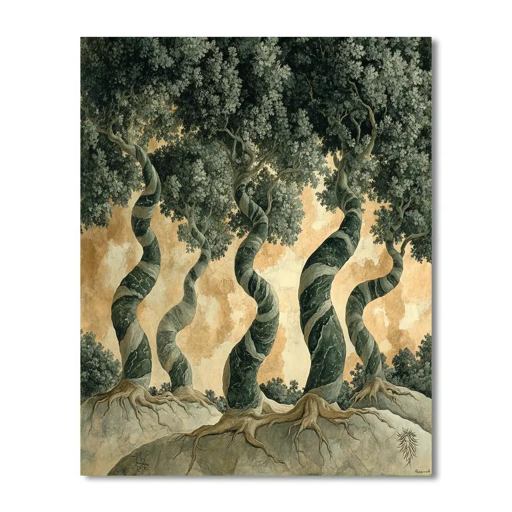 Michelangelo Inspired Celestial Grove Paint by numbers art