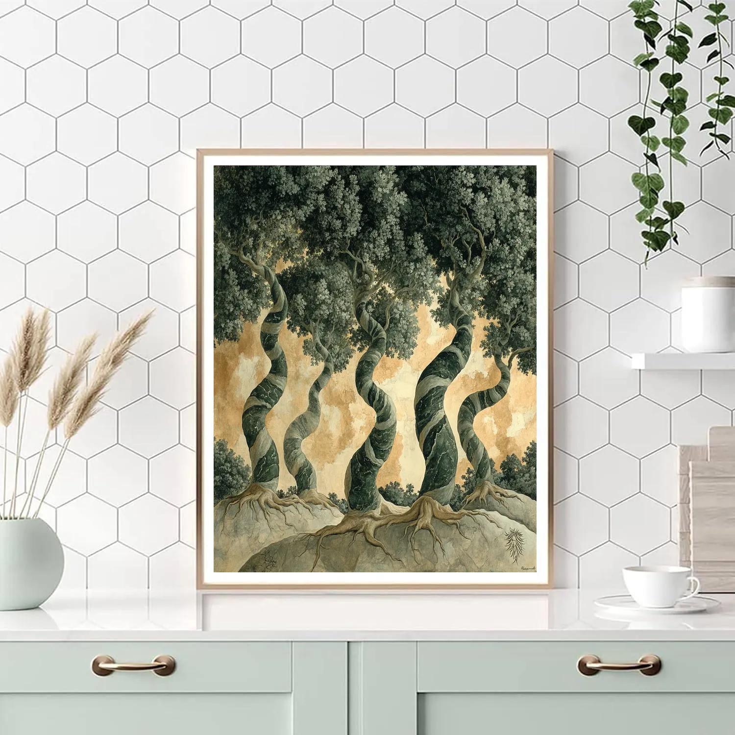Michelangelo Inspired Celestial Grove Paint by numbers art