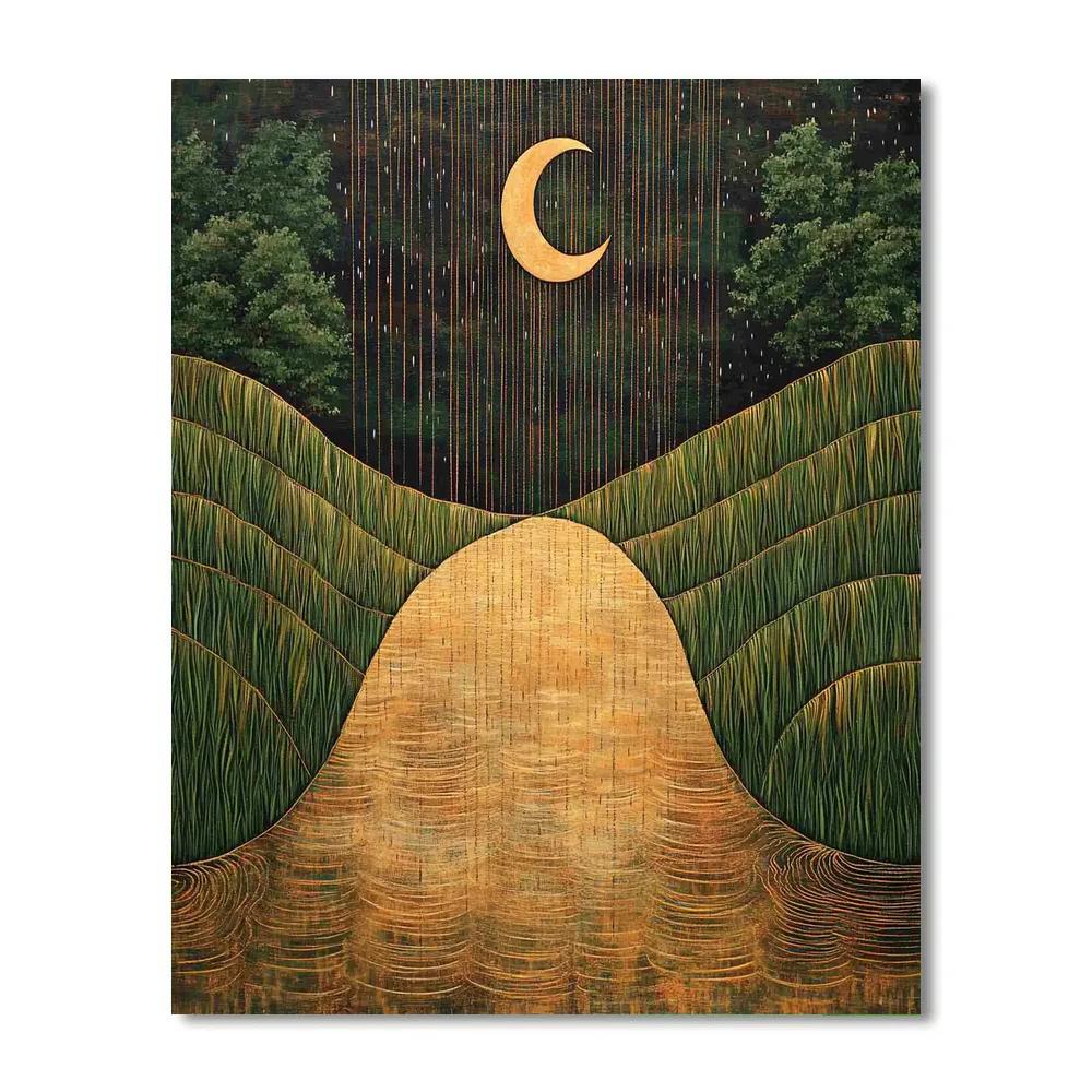 Nandalal Bose Inspired Lunar Monsoon Number painting