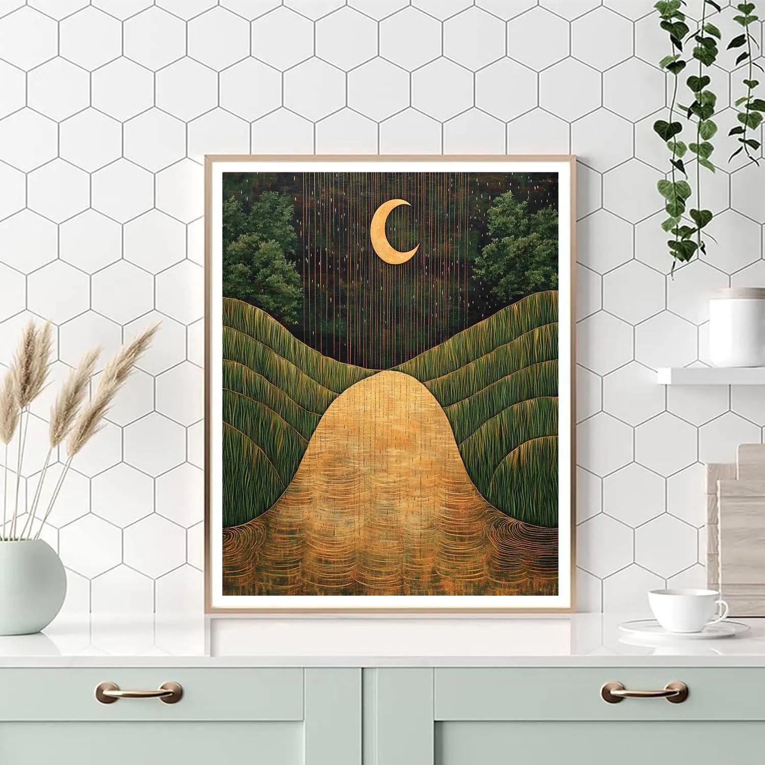 Nandalal Bose Inspired Lunar Monsoon Number painting