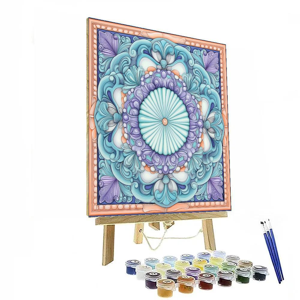 Alphonse Mucha Inspired Oceanic Mandala paint by number