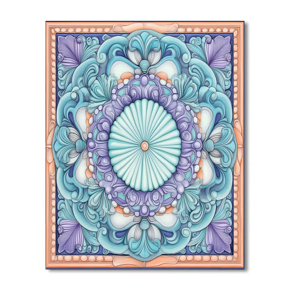 Alphonse Mucha Inspired Oceanic Mandala paint by number