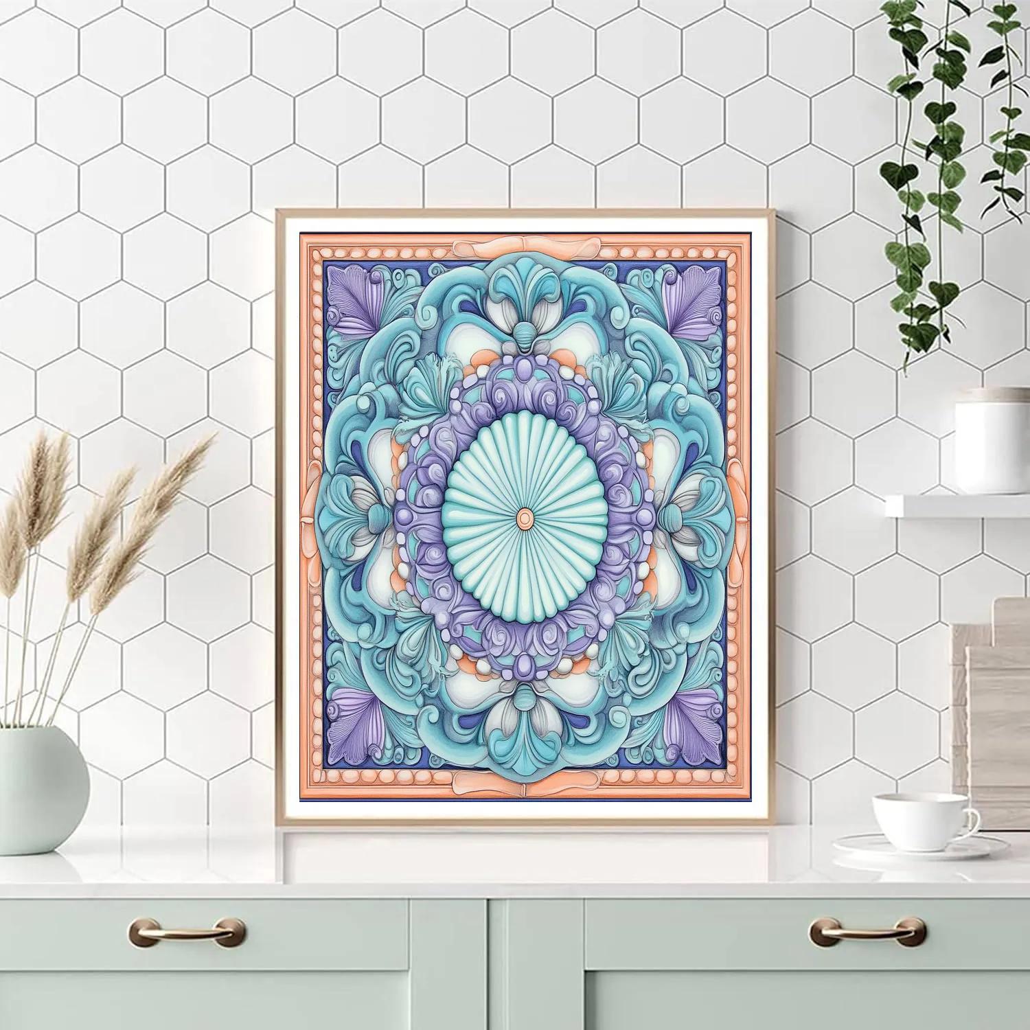 Alphonse Mucha Inspired Oceanic Mandala paint by number