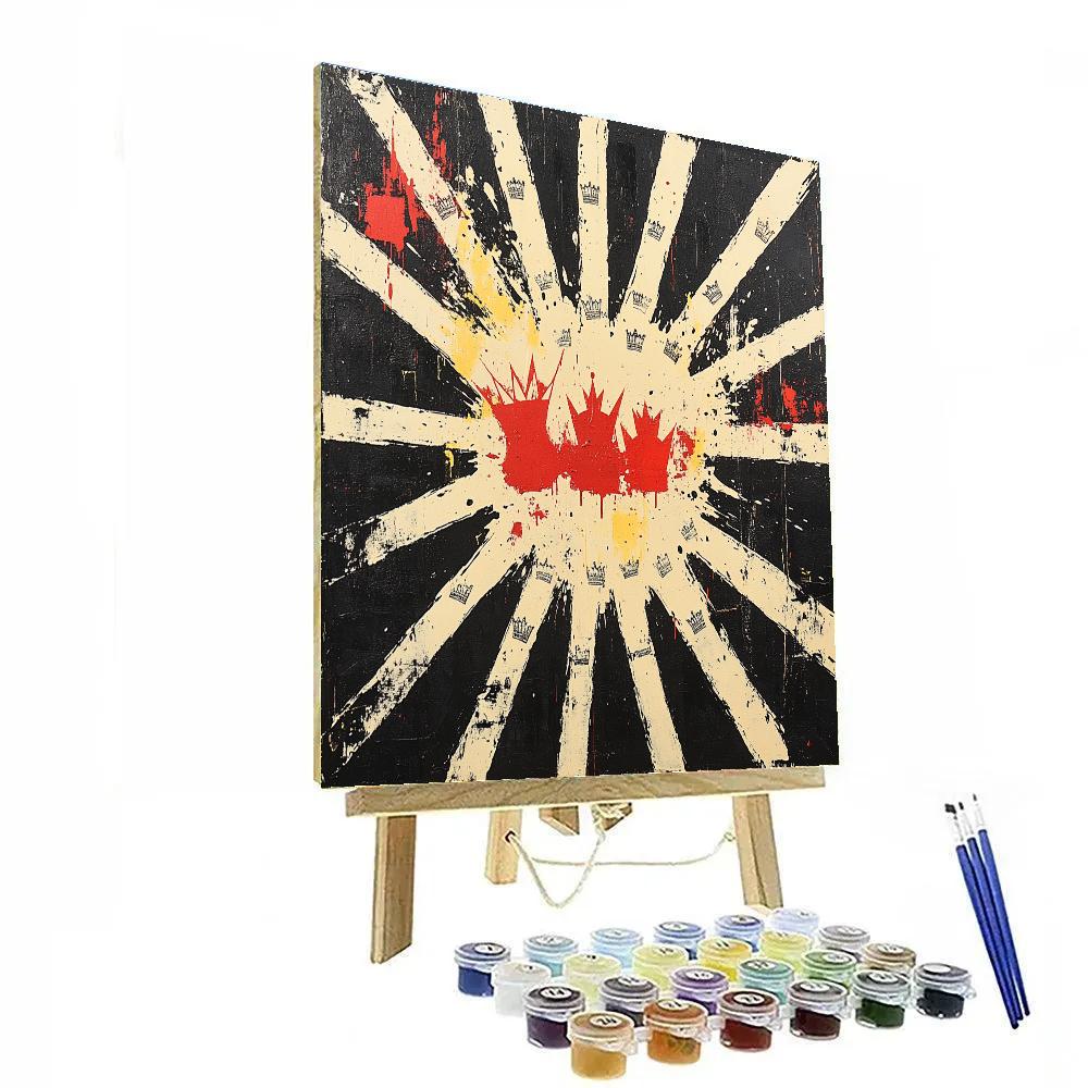 Jean-Michel Basquiat Inspired Fractured Anthem paint by number