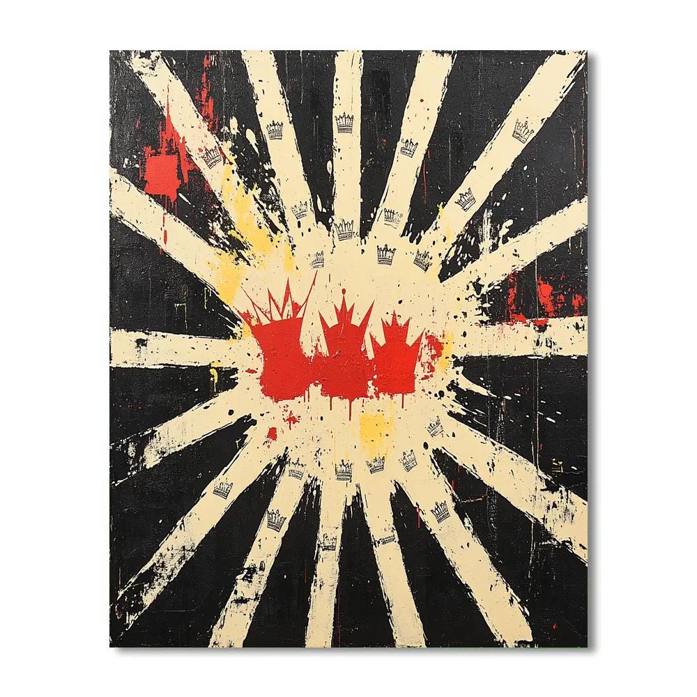 Jean-Michel Basquiat Inspired Fractured Anthem paint by number