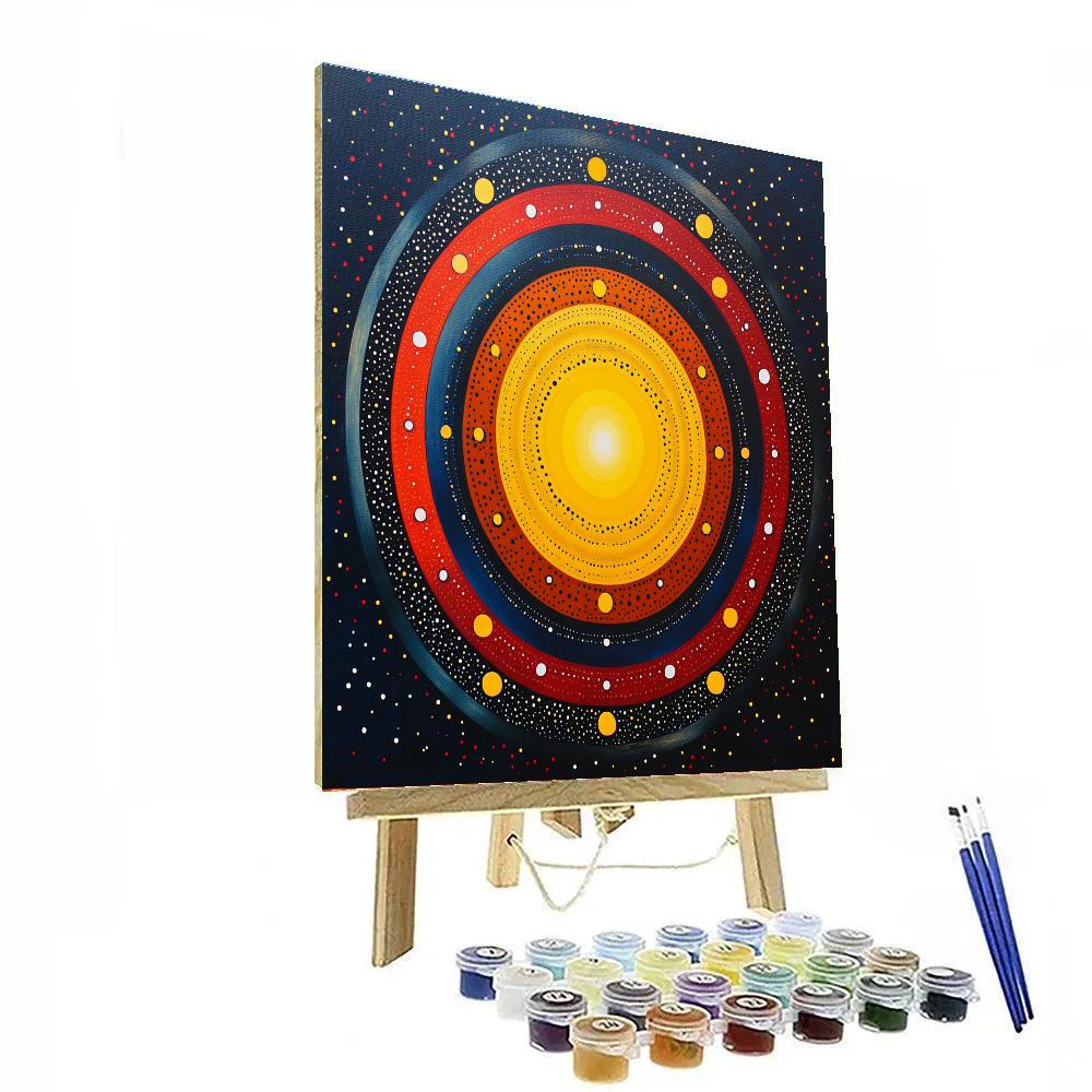 Yayoi Kusama Inspired Galactic Polka Mandala Numbered painting kits