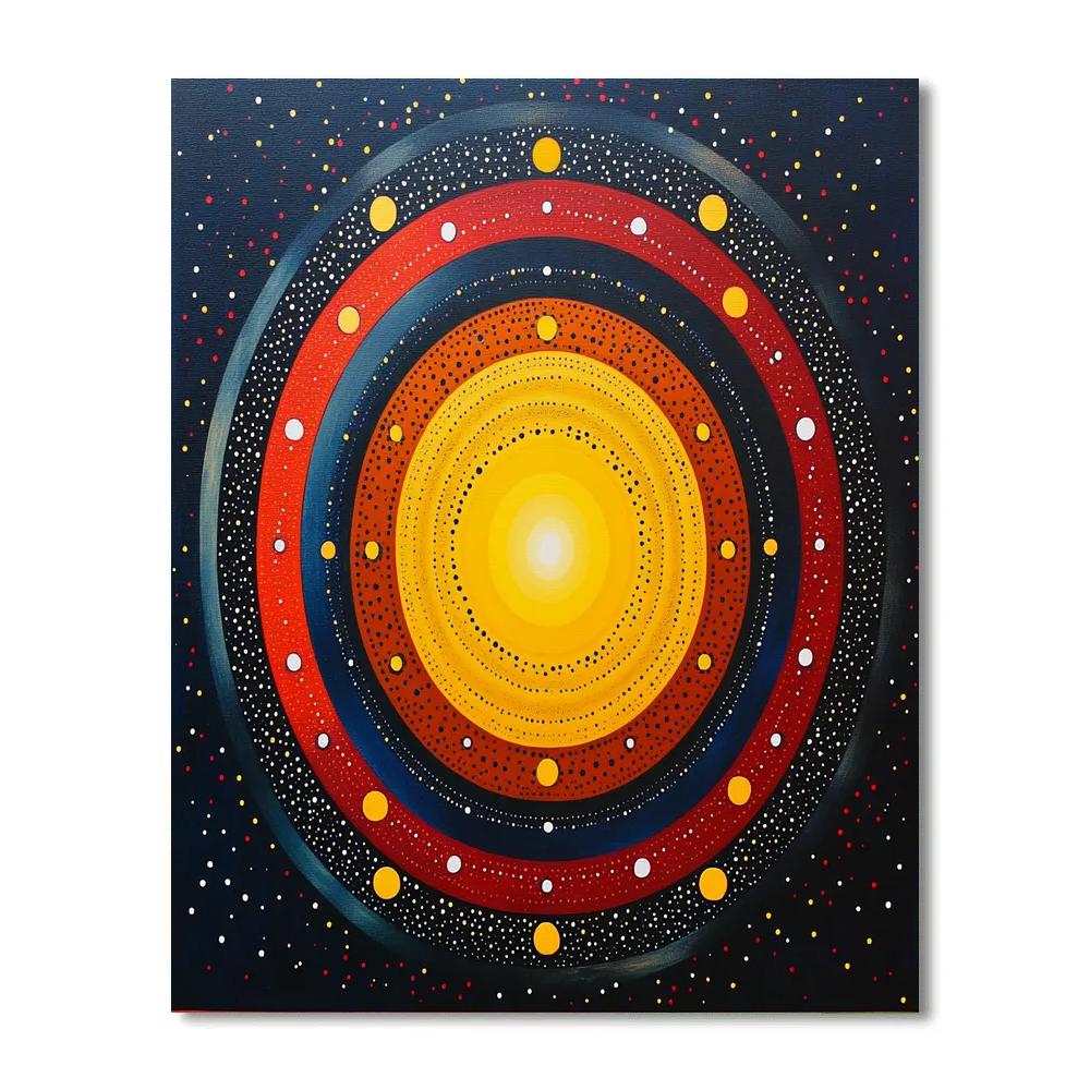 Yayoi Kusama Inspired Galactic Polka Mandala Numbered painting kits