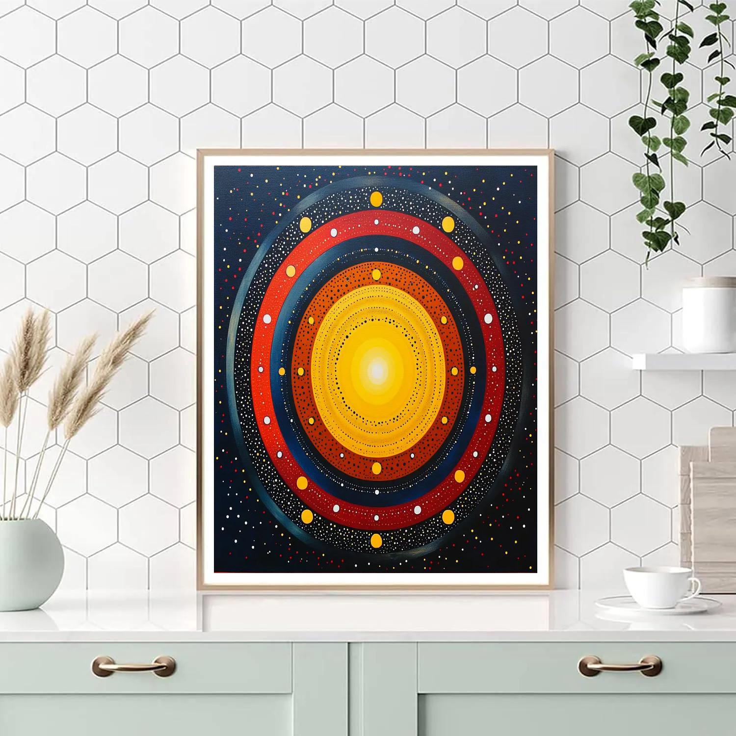 Yayoi Kusama Inspired Galactic Polka Mandala Numbered painting kits