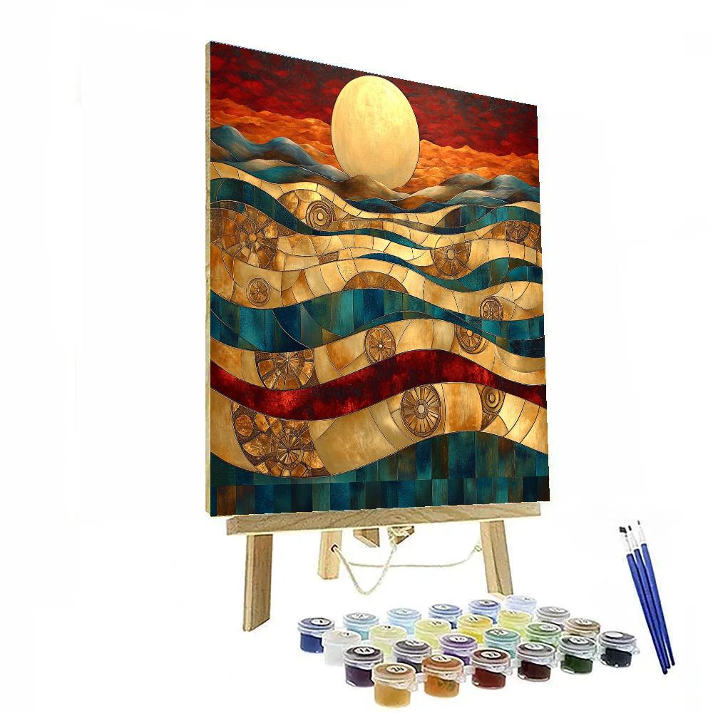 Gustav Klimt Inspired Golden River Of Time paint by number