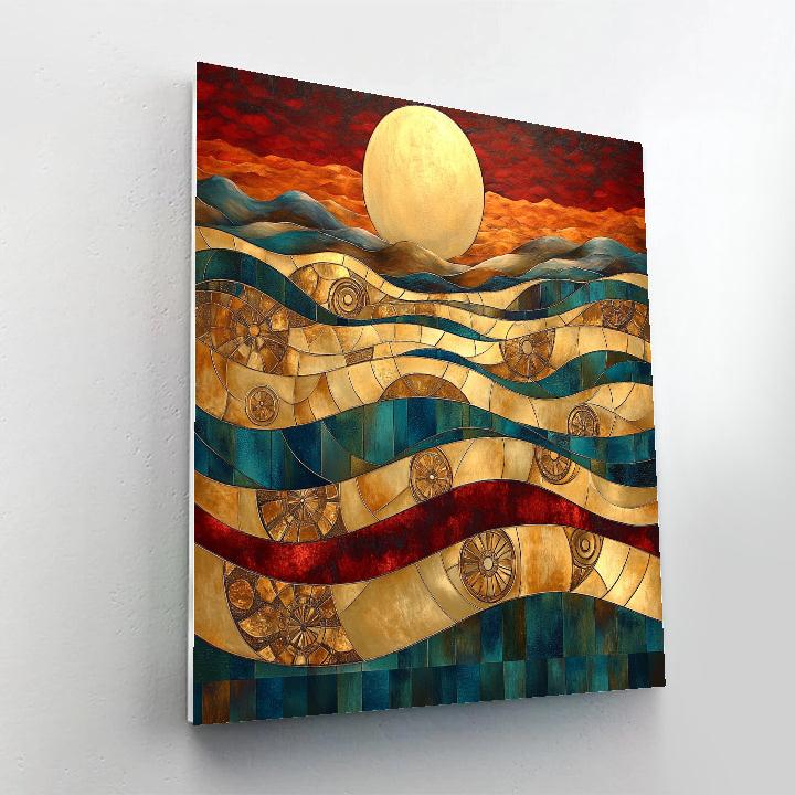 Gustav Klimt Inspired Golden River Of Time paint by number