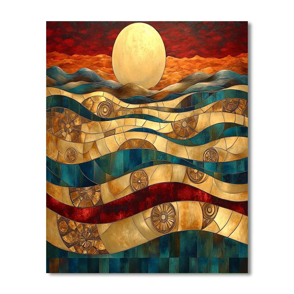 Gustav Klimt Inspired Golden River Of Time paint by number