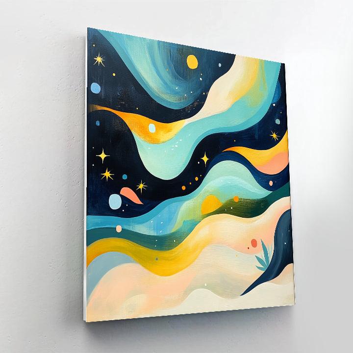 Joan Miró Inspired Biomorphic Tide paint by numbers