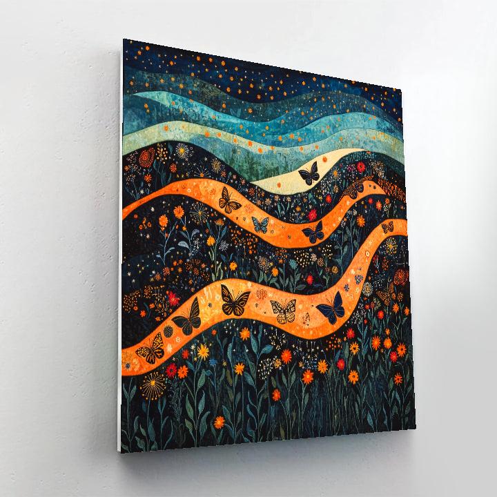 Frida Kahlo Inspired Night Of The Monarchs DIY paint by numbers