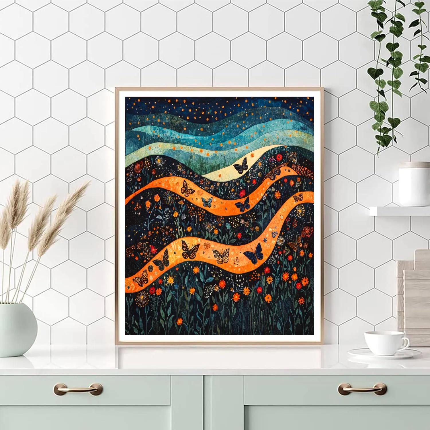 Frida Kahlo Inspired Night Of The Monarchs DIY paint by numbers