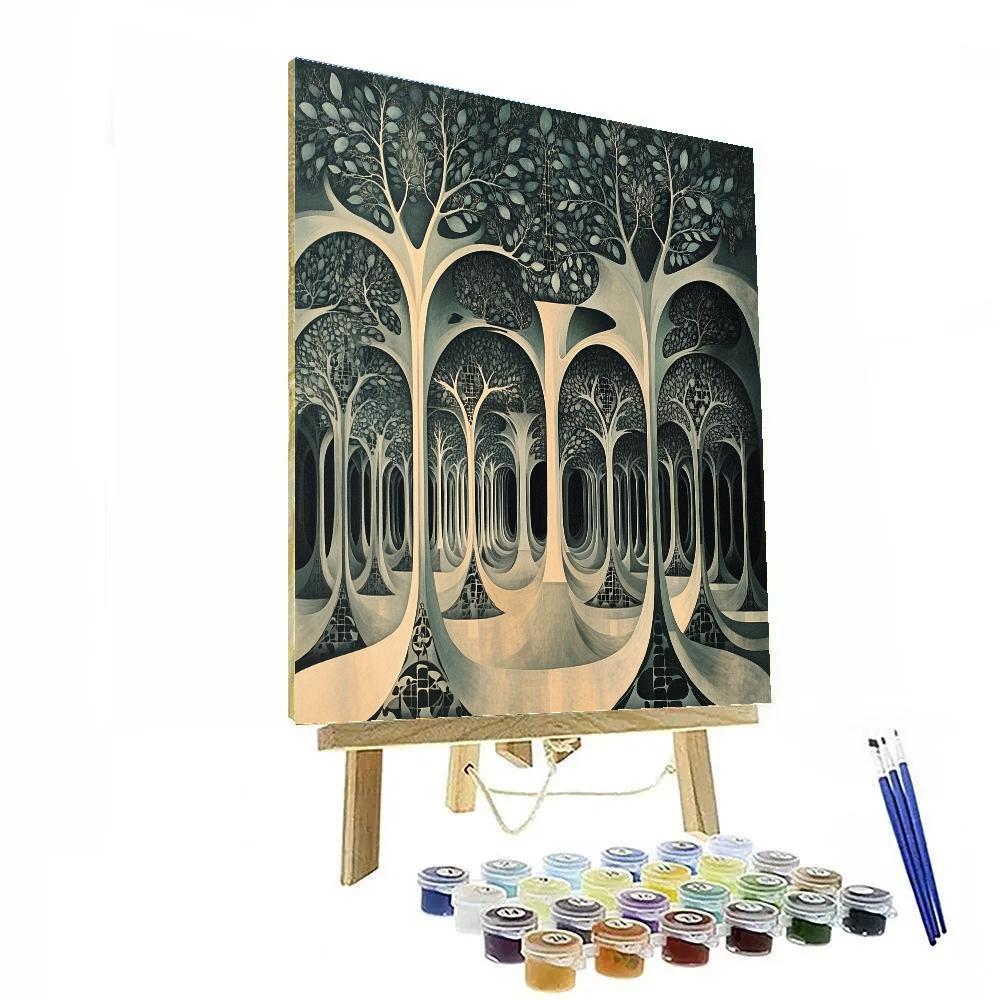 M.C. Escher Inspired Fractal Forest Of Forms DIY paint by numbers