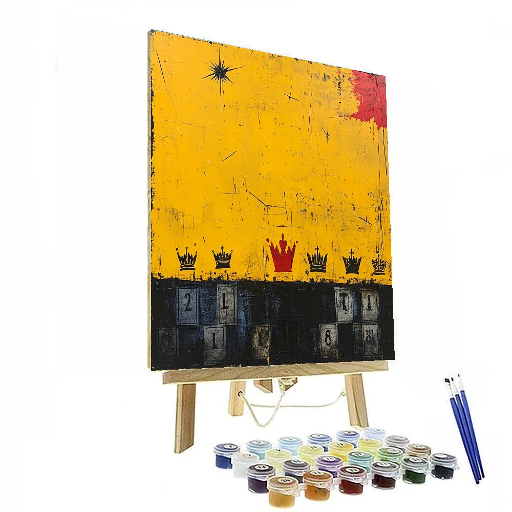 Jean-Michel Basquiat Inspired Echoes Of Authority Number painting
