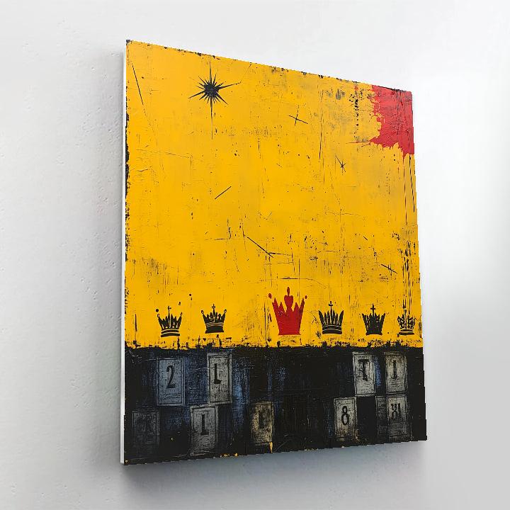 Jean-Michel Basquiat Inspired Echoes Of Authority Number painting
