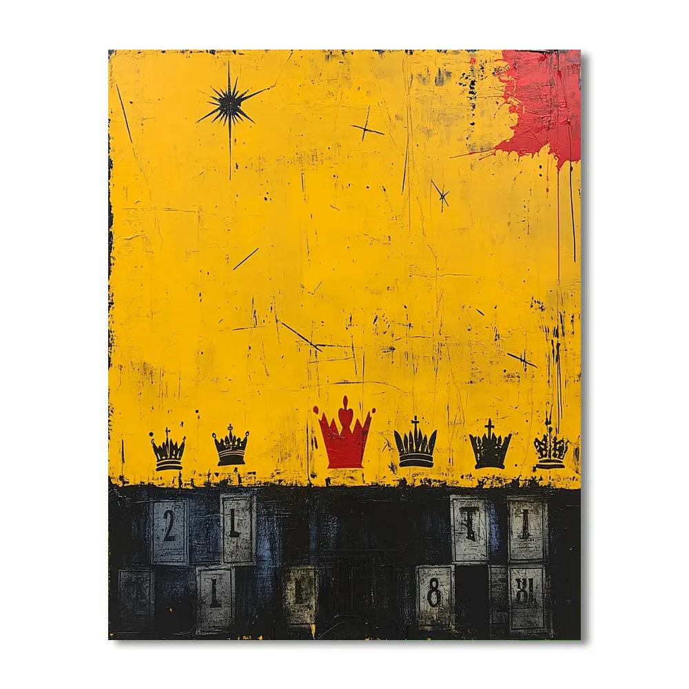 Jean-Michel Basquiat Inspired Echoes Of Authority Number painting