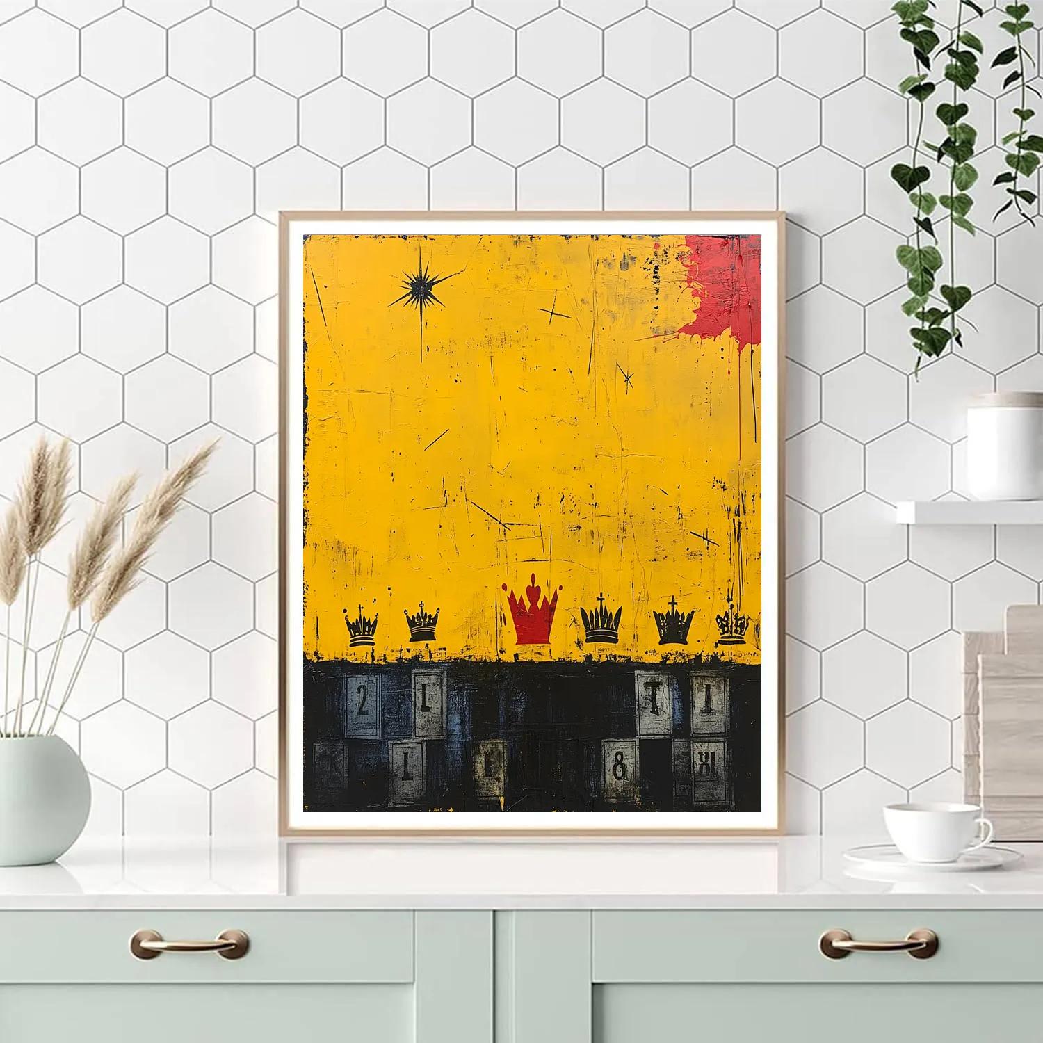 Jean-Michel Basquiat Inspired Echoes Of Authority Number painting