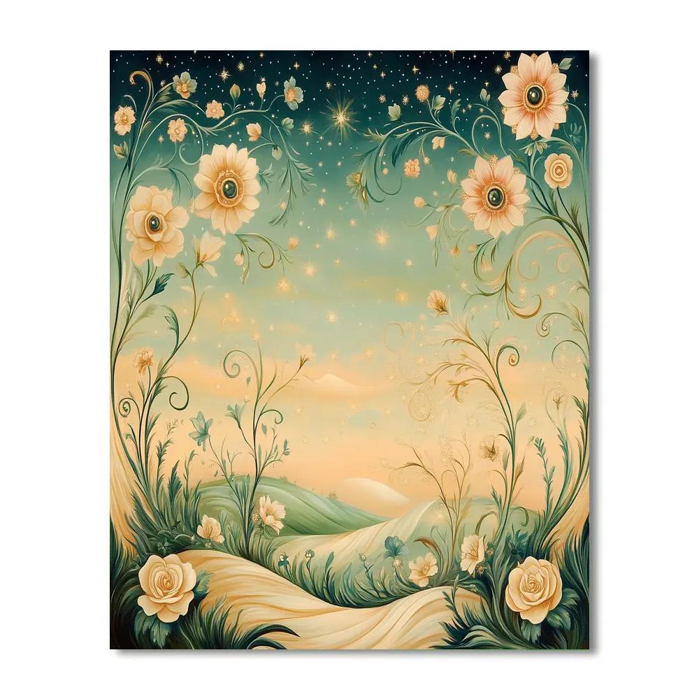 Alphonse Mucha Inspired Celestial Garden DIY paint by numbers
