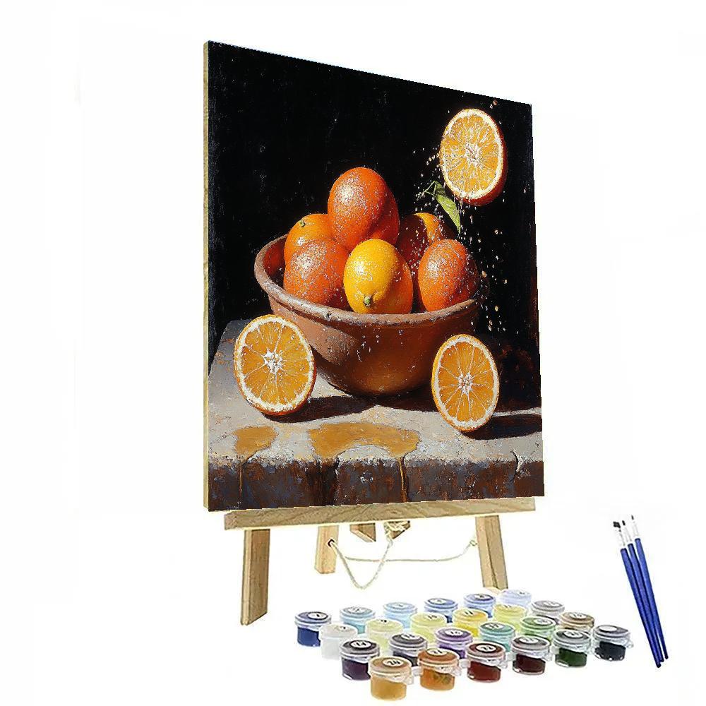 Caravaggio Inspired Fading Citrus Cluster painting number kit