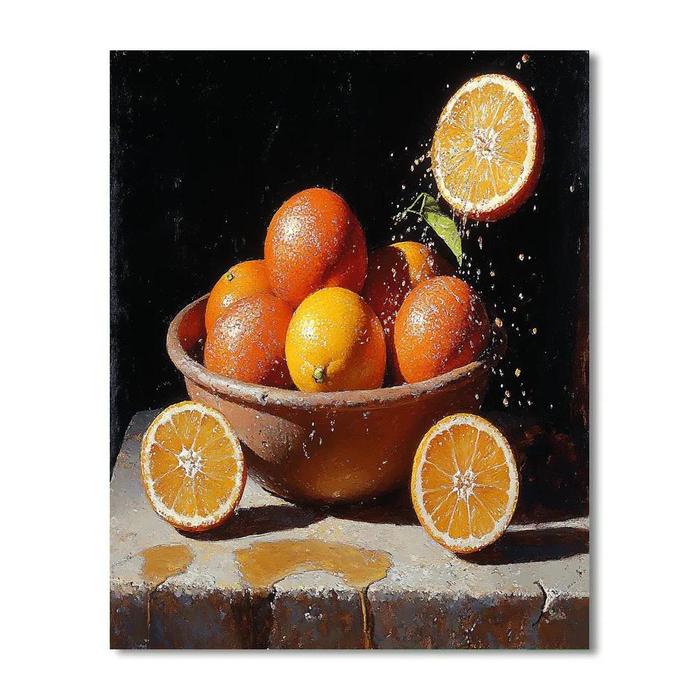 Caravaggio Inspired Fading Citrus Cluster painting number kit