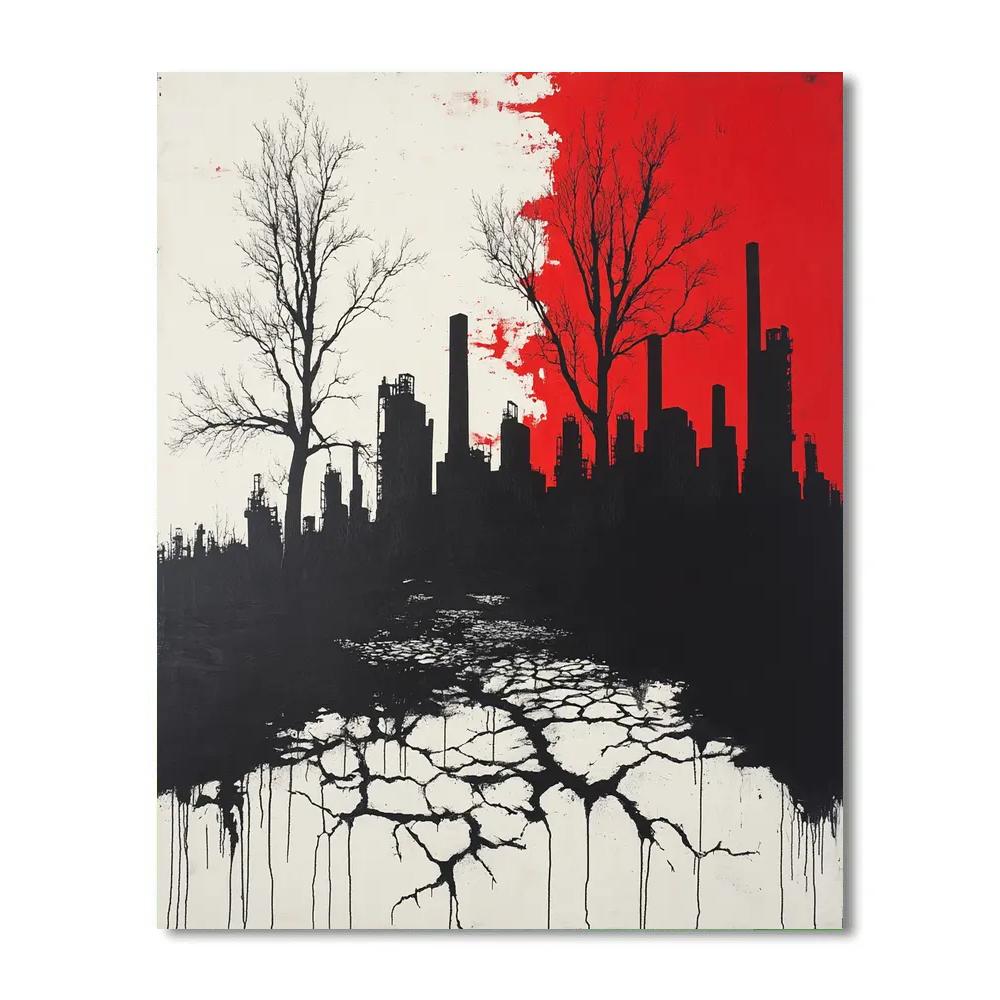 Banksy Inspired Environmental Decay paint by numbers