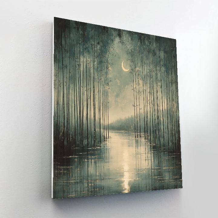 Zhao Mengfu Inspired Moonlit Bamboo Harmony painting number kit