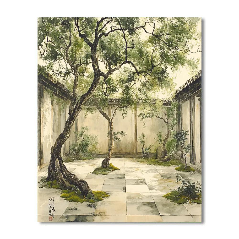 Zhao Mengfu Inspired Silent Scholar Garden Painting by numbers kit