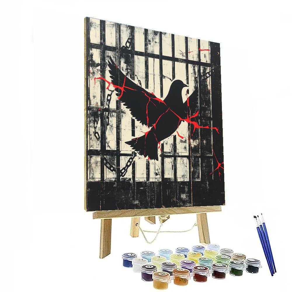 Banksy Inspired Freedom Fragmentation paint by number