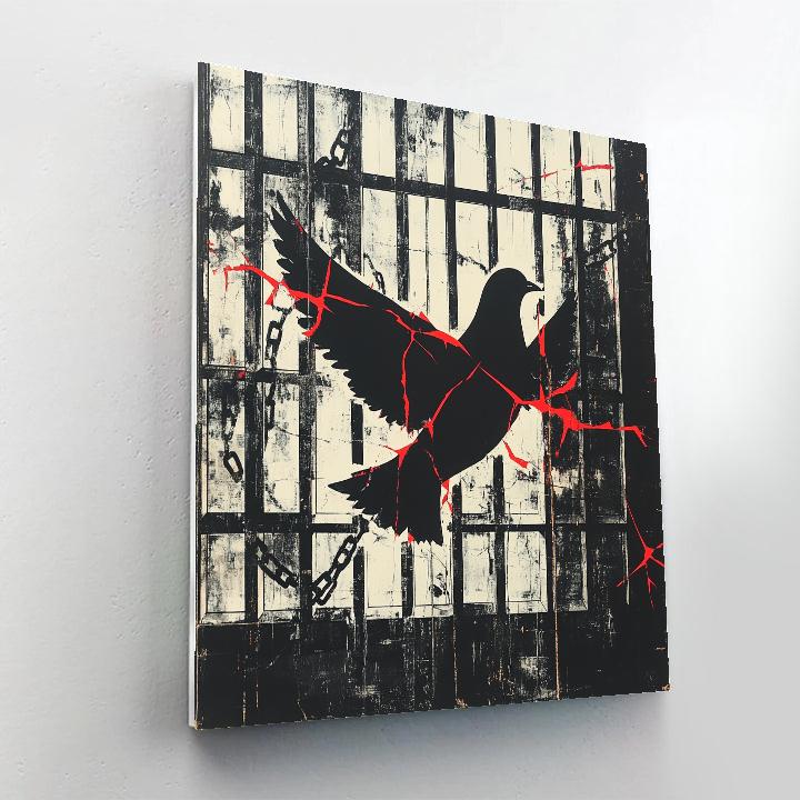 Banksy Inspired Freedom Fragmentation paint by number