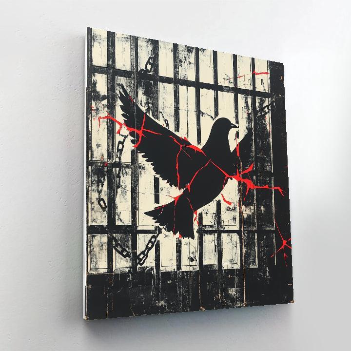 Banksy Inspired Freedom Fragmentation paint by number