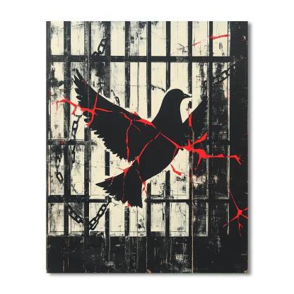Banksy Inspired Freedom Fragmentation paint by number