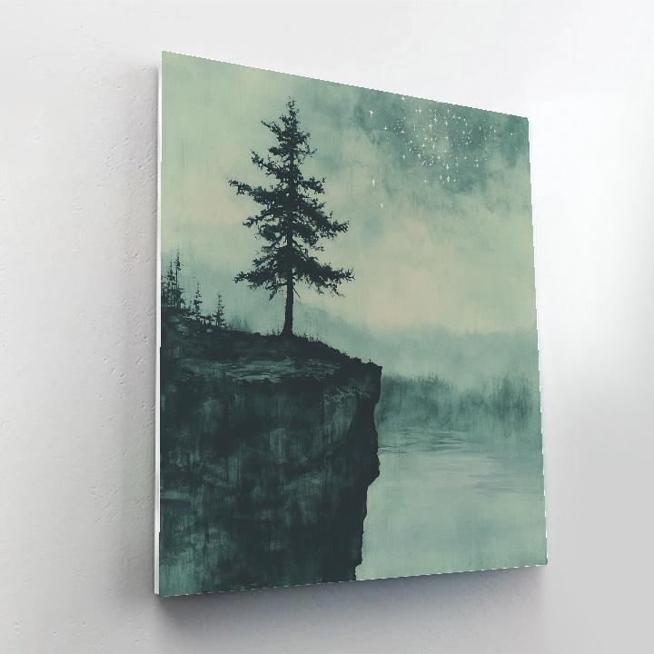 Zhao Mengfu Inspired Celestial Pine Silhouette Painting by numbers kit