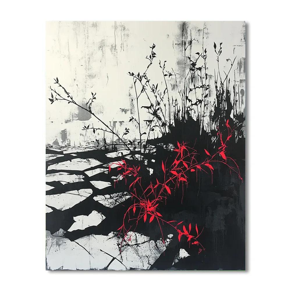 Banksy Inspired Urban Nature Reclamation Number painting
