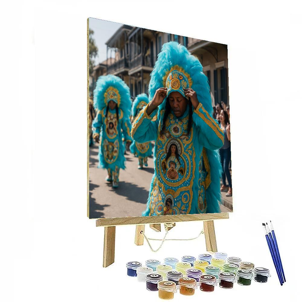 Mardi Gras Indian Parade New Orleans Paint by numbers art