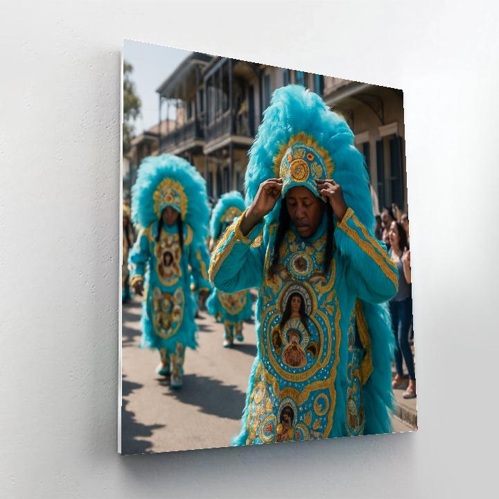 Mardi Gras Indian Parade New Orleans Paint by numbers art