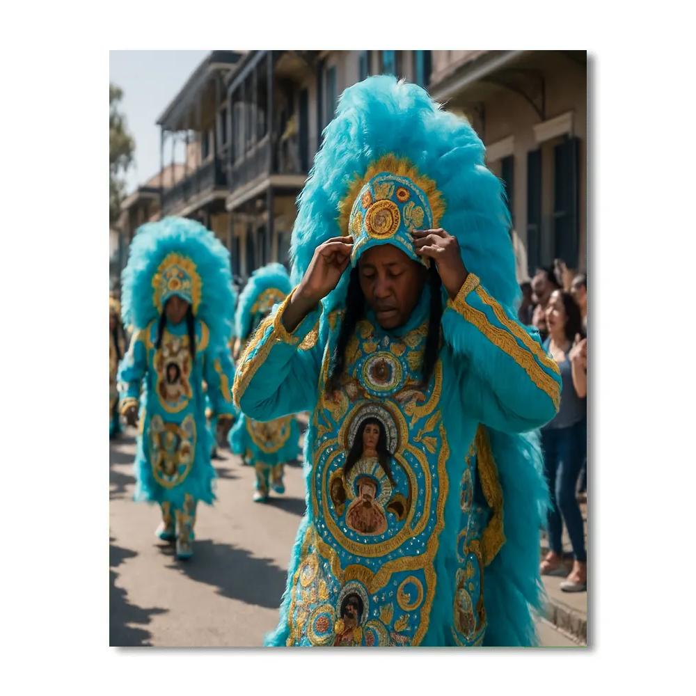 Mardi Gras Indian Parade New Orleans Paint by numbers art
