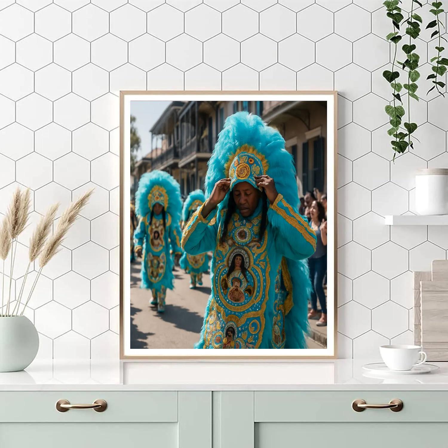 Mardi Gras Indian Parade New Orleans Paint by numbers art