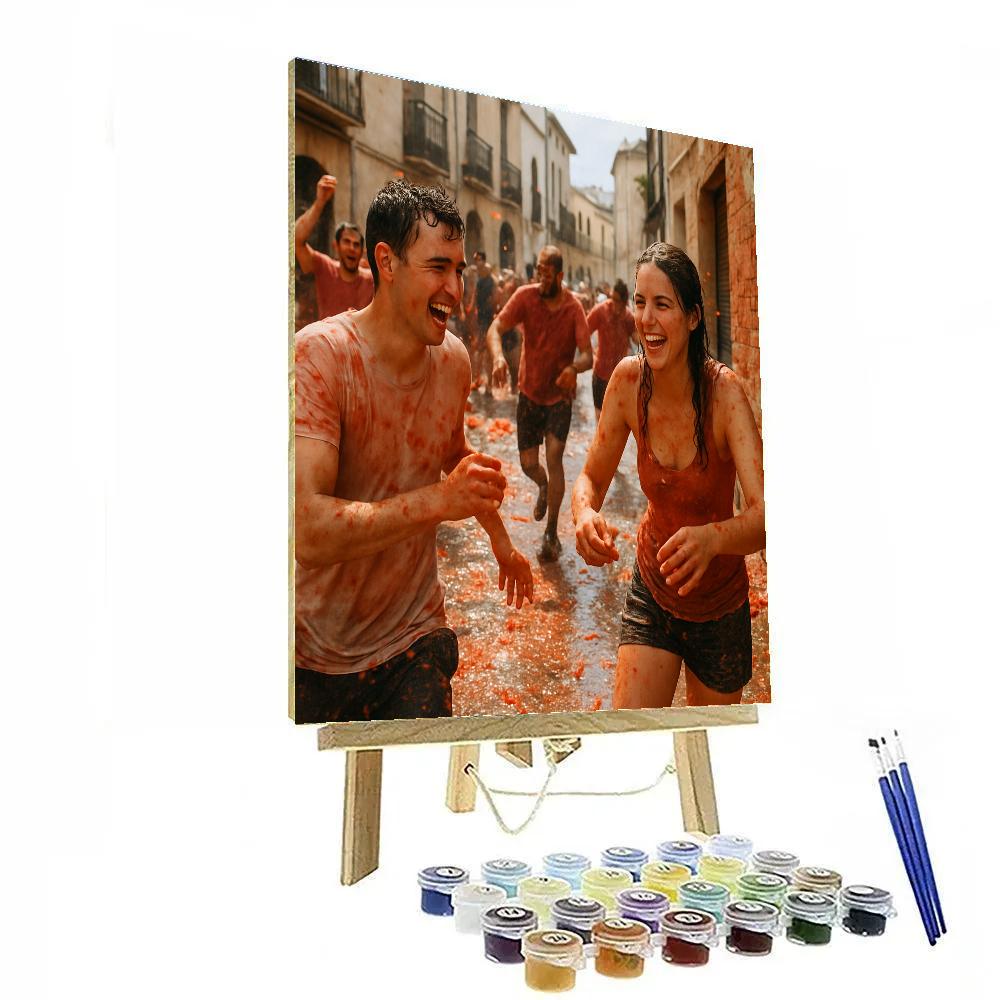 La Tomatina Tomato Fight Bunol Numbered painting kits