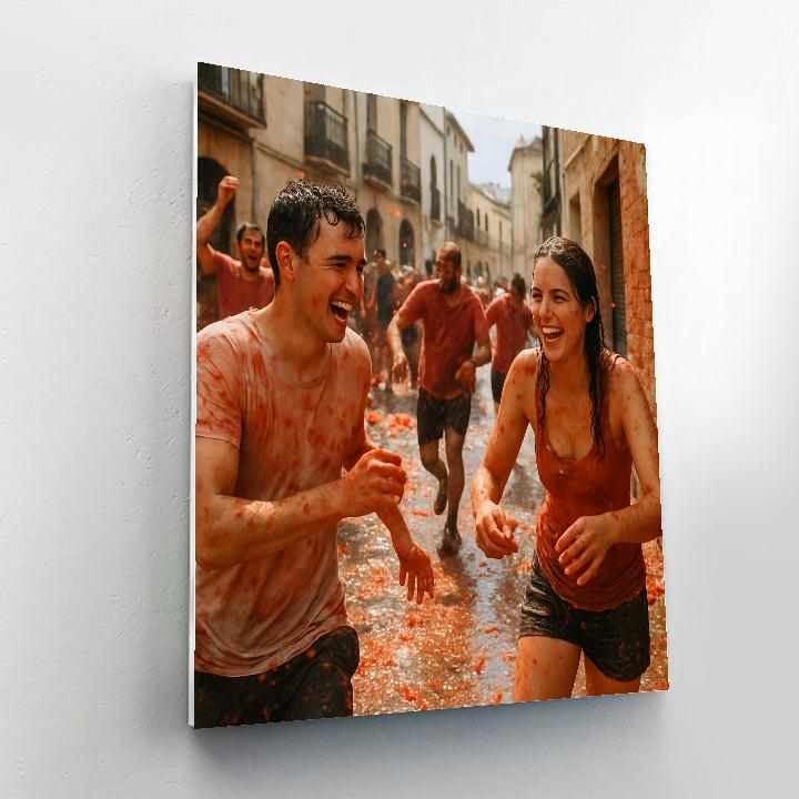 La Tomatina Tomato Fight Bunol Numbered painting kits