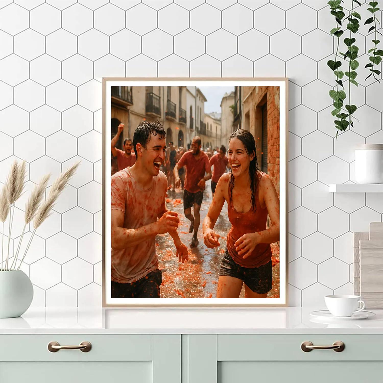 La Tomatina Tomato Fight Bunol Numbered painting kits