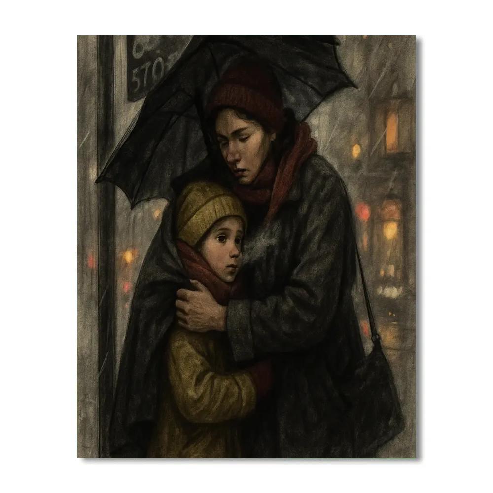 Bus Stop Warmth paint by number