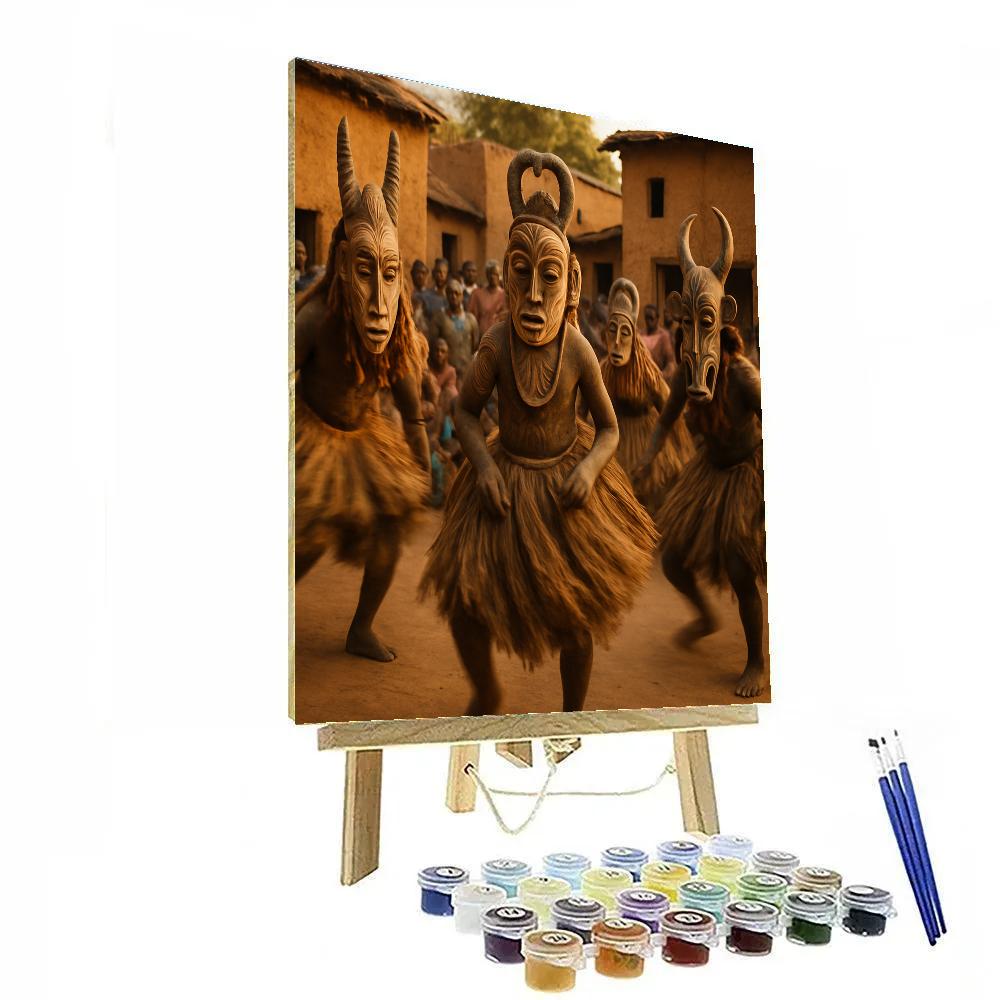 Ivory Coast Fete Des Masques Village Paint by numbers art