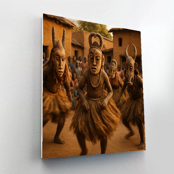 Ivory Coast Fete Des Masques Village Paint by numbers art