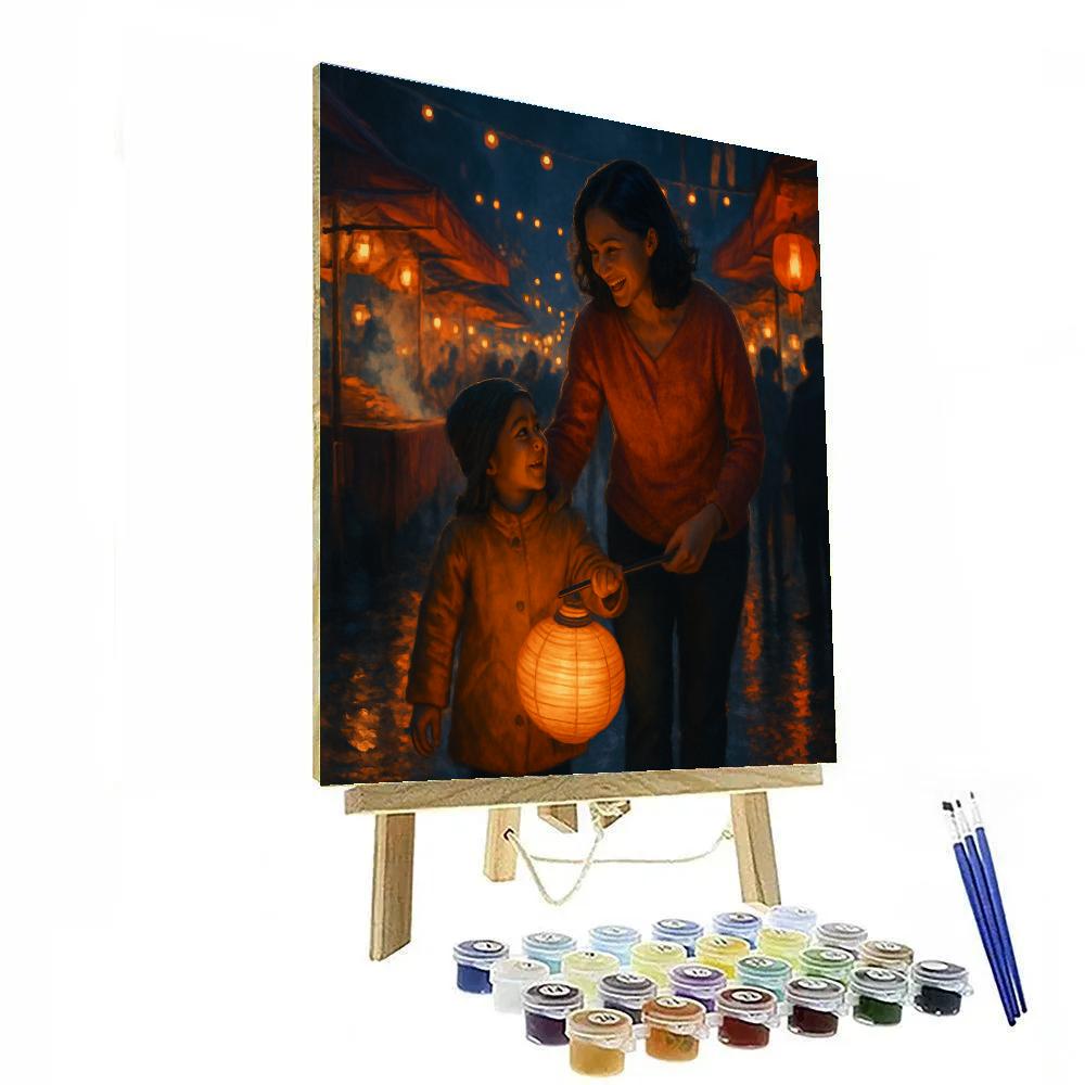Night Market Lantern Walk paint by number