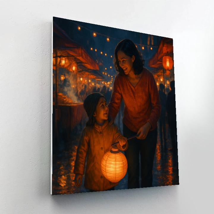Night Market Lantern Walk paint by number