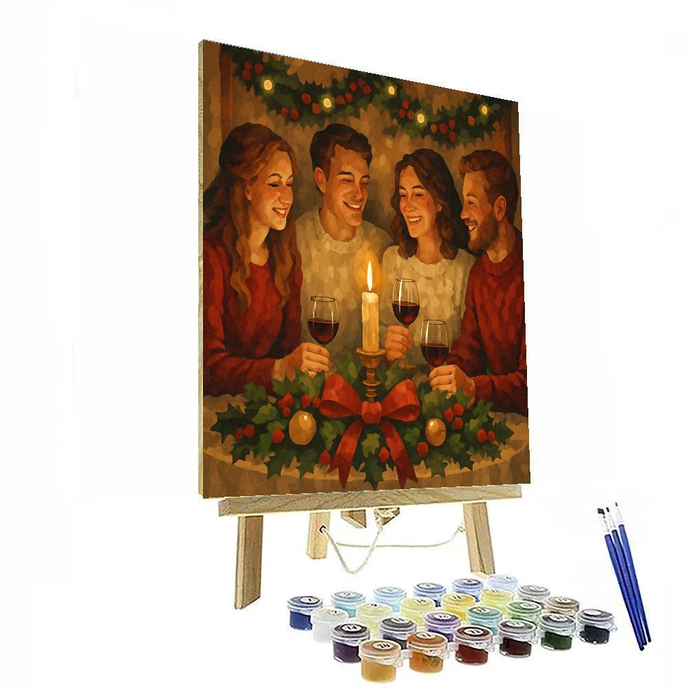 Golden Candlelight Gathering Numbered painting kits