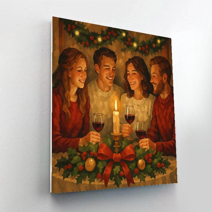 Golden Candlelight Gathering Numbered painting kits